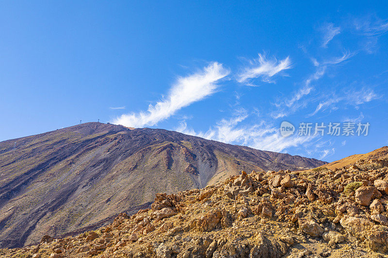 泰德国家公园，Minas de San José，火山岩石嵌入拉皮利斜坡。特内里费,加那利群岛